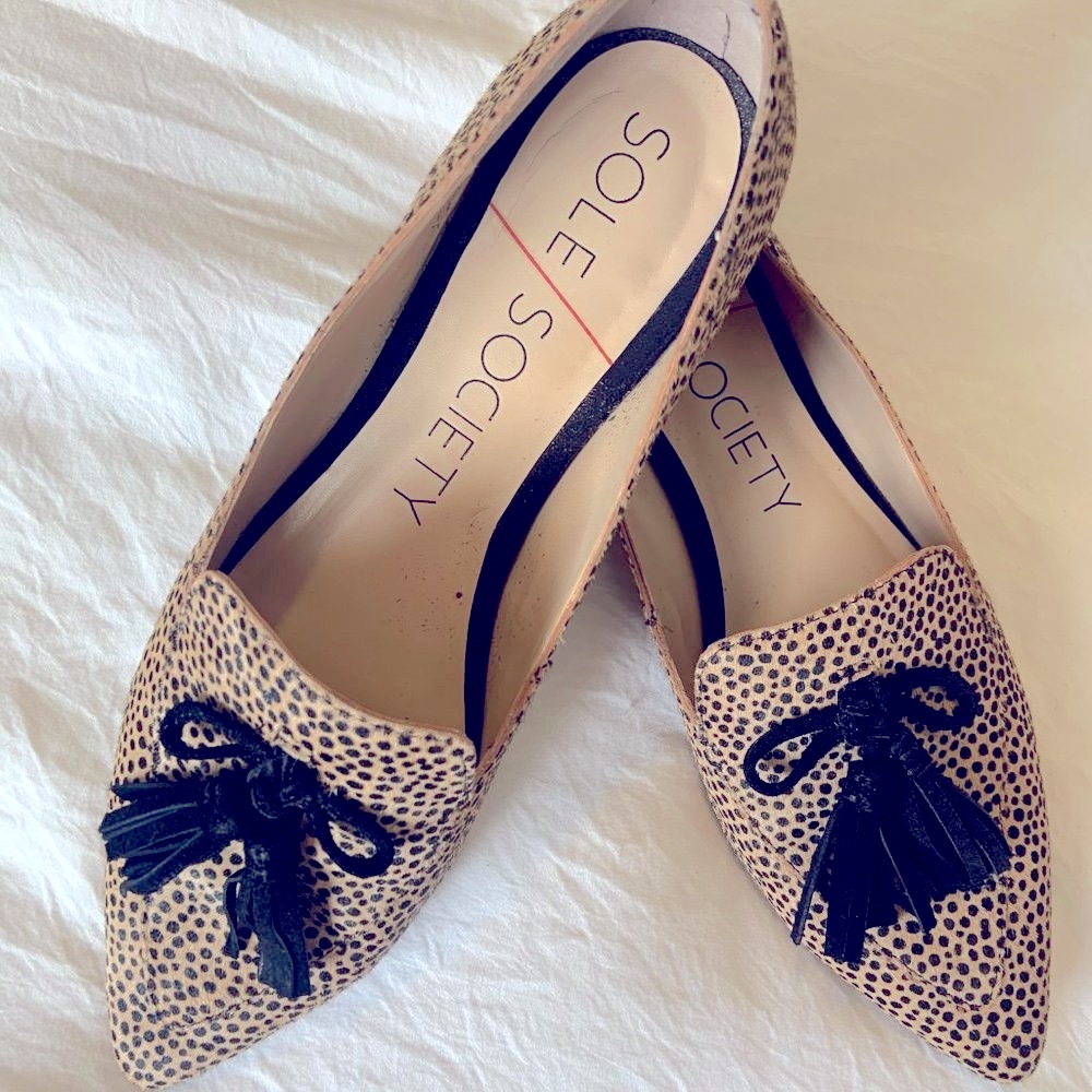 Leopard Loafers Slip on Flats